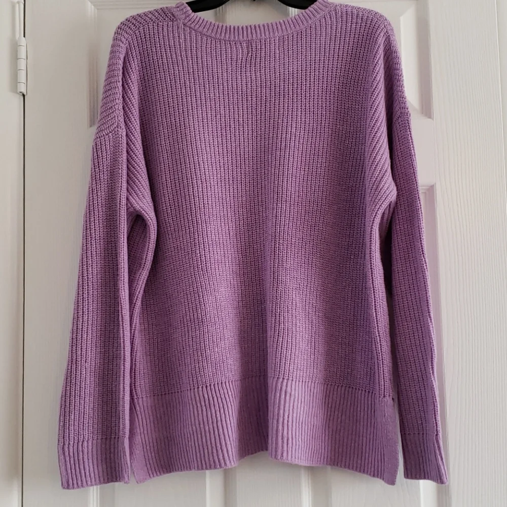 Melloday Lilac Two Pocket Pullover Sweater